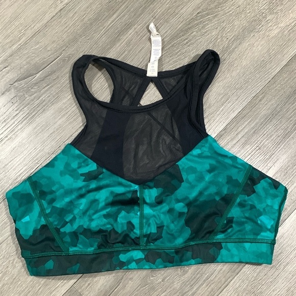 Lululemon Meshed Up Clouded Dreams Cosmic Teal Multi / Black Bra size 10 - Picture 3 of 10